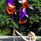 18pcs Black Orange Purple Star Balloons 18 Inch Foil Helium Balloons Party Decorations