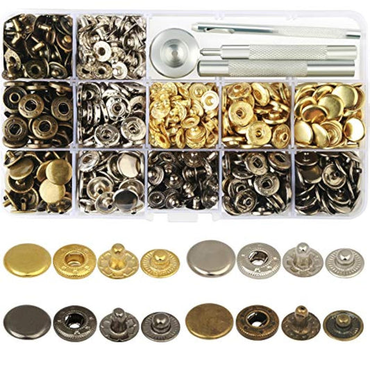 160 Sets Snap Fasteners Durable Metal Snap Button Kit Tool Press Studs