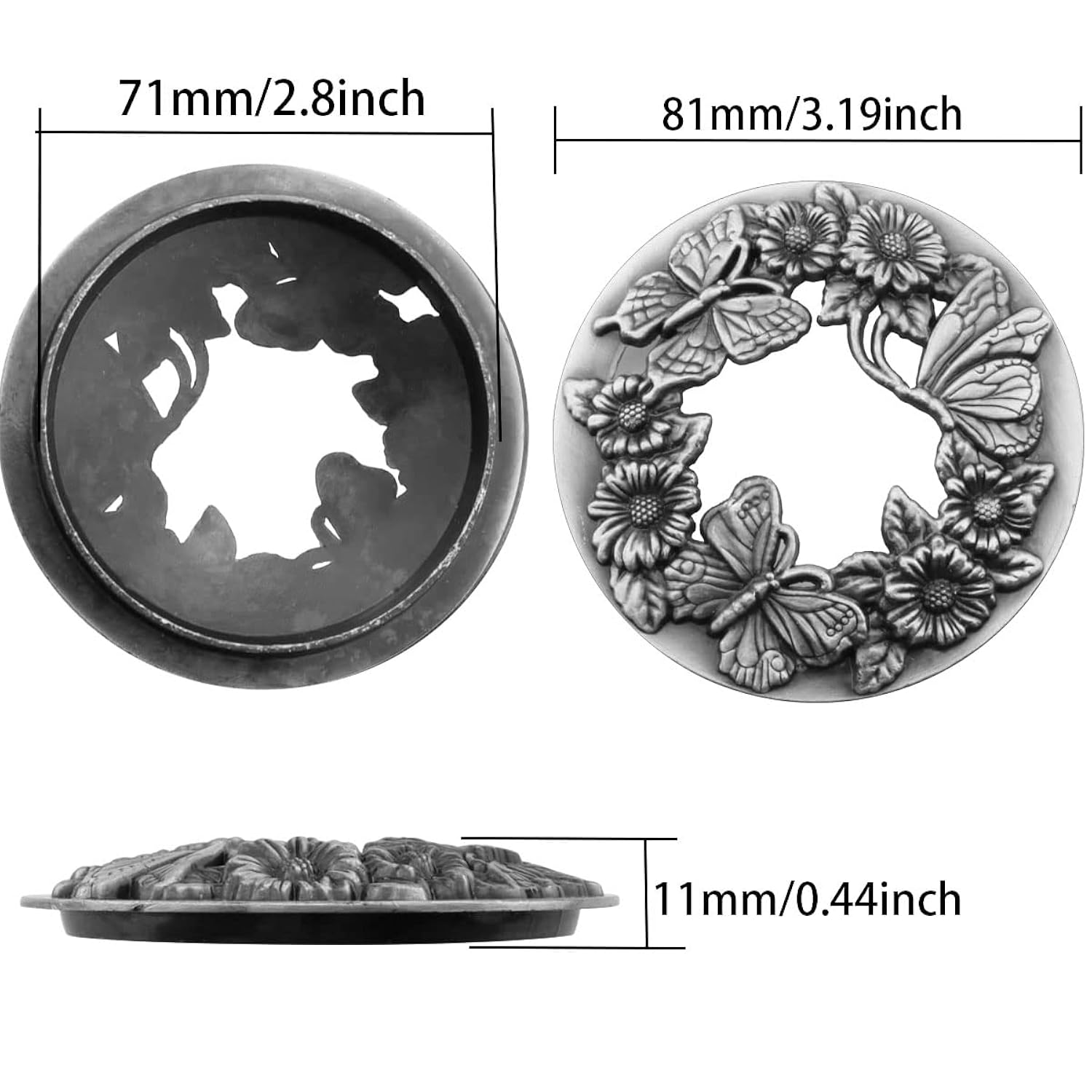 Candle Topper Silver Antique Butterfly Candle Shade Jar Lid Shade Sleeves For Jar Candles Candles Cover