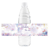 32 Pcs Mermaid Water Bottle Labels, Oneder The Sea Water Bottle Labels For Baby Girl, Mermaid Under The Sea Bottle Wrappers For Kids, Little Mermaid Birthday Party Decorations
