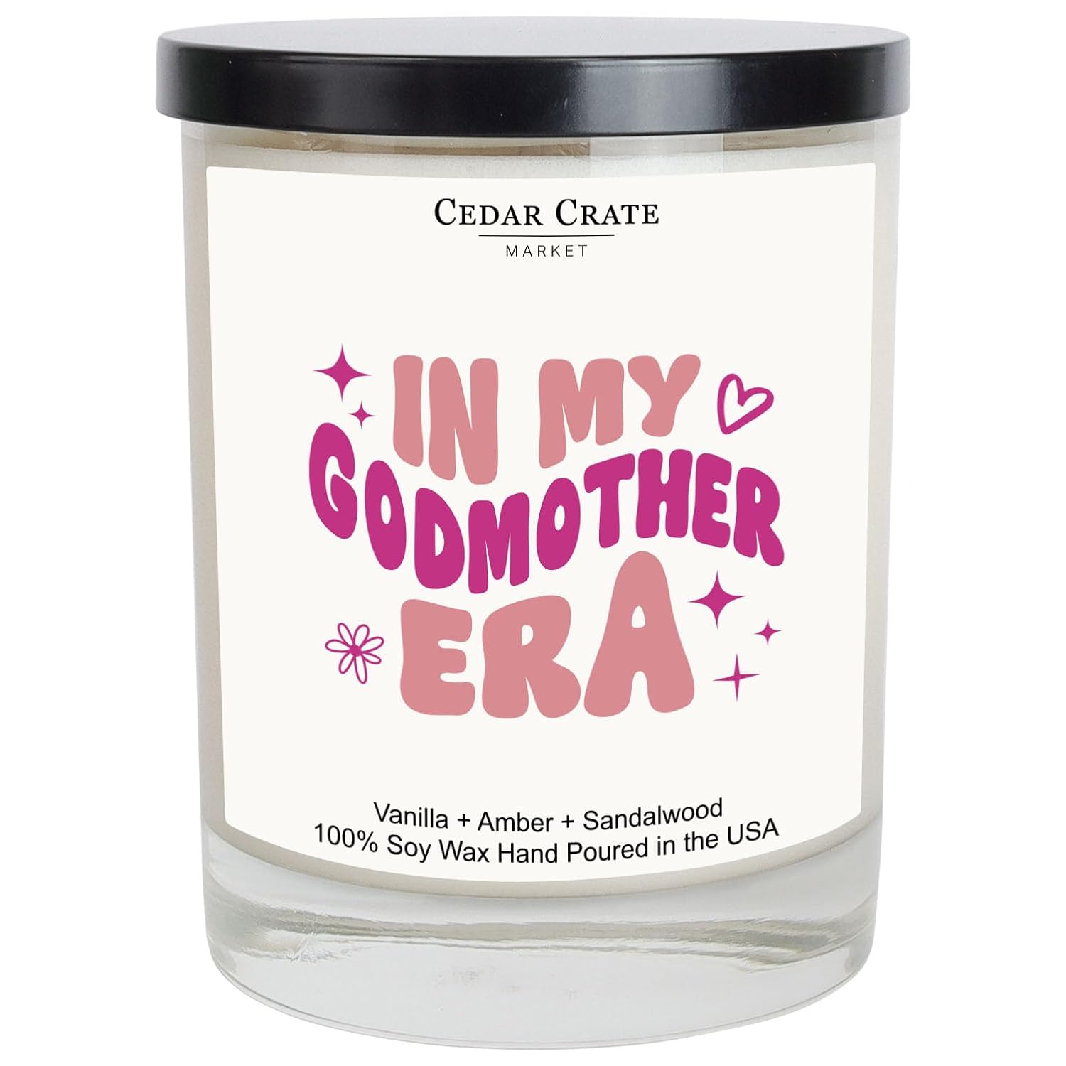 Godmother Proposal Gift | In My Godmother Era | Funny Scented Candle For Her, Wife, Best Friend, Sister, Cousin, Women, Coworker, Christmas Candles Gift - Vanilla Sandalwood