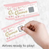 Big Dot of Happiness Mis Quince Anos - Quinceanera Sweet 15 Birthday Party Game Scratch Off Cards - 22 Count