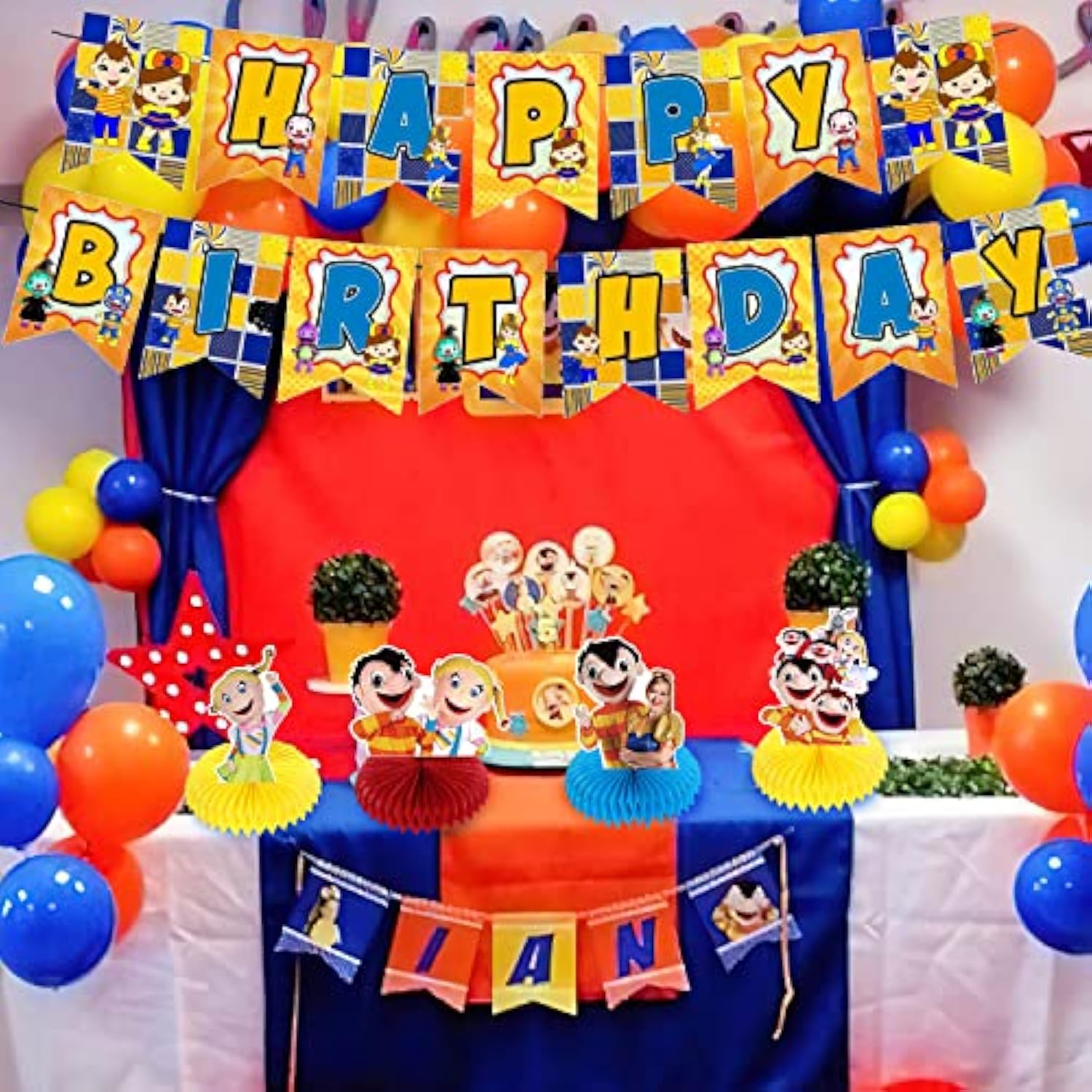 Beto Y Bely Party Decorations Honeycomb Centerpiece, 8 Pieces Music Be