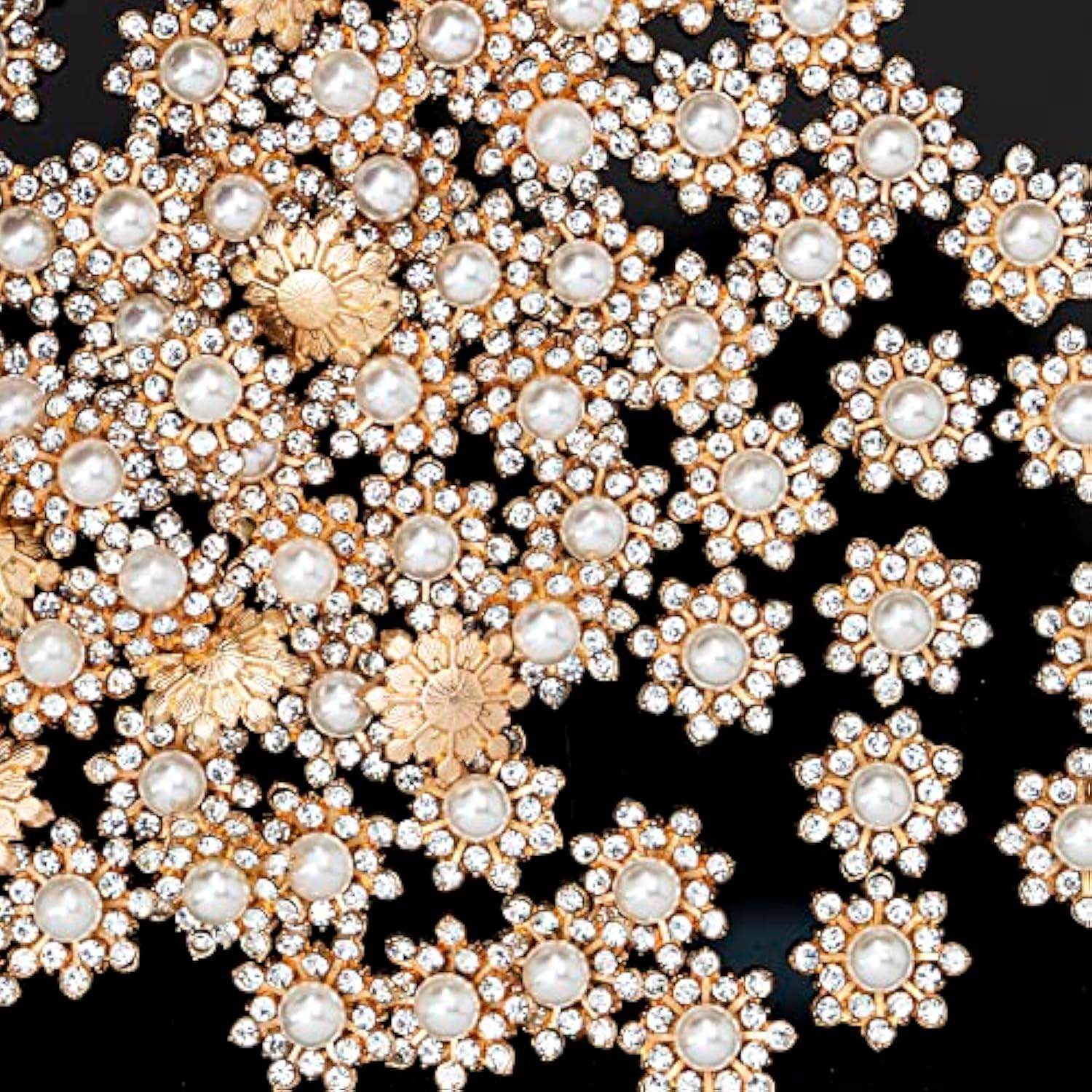 30Pcs Rhinestone Pearl Button Accessories Jewelry Decoration Embellish