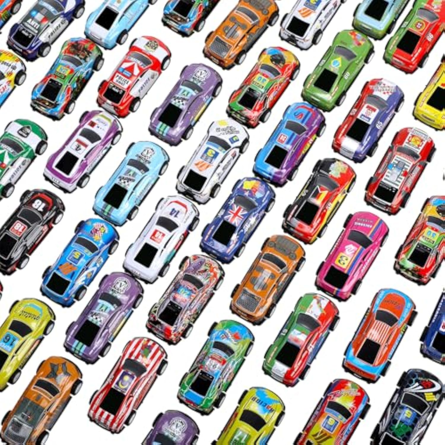 60Pcs Pull Back Toy Cars, Mini Die Cast Race Cars Vehicles Bulk, Party Favors Car Toys, Treasure Box Toys Goodie Bag Stuffers, Christmas Birthday Party Gift For Kids Girls Boys(Style A)