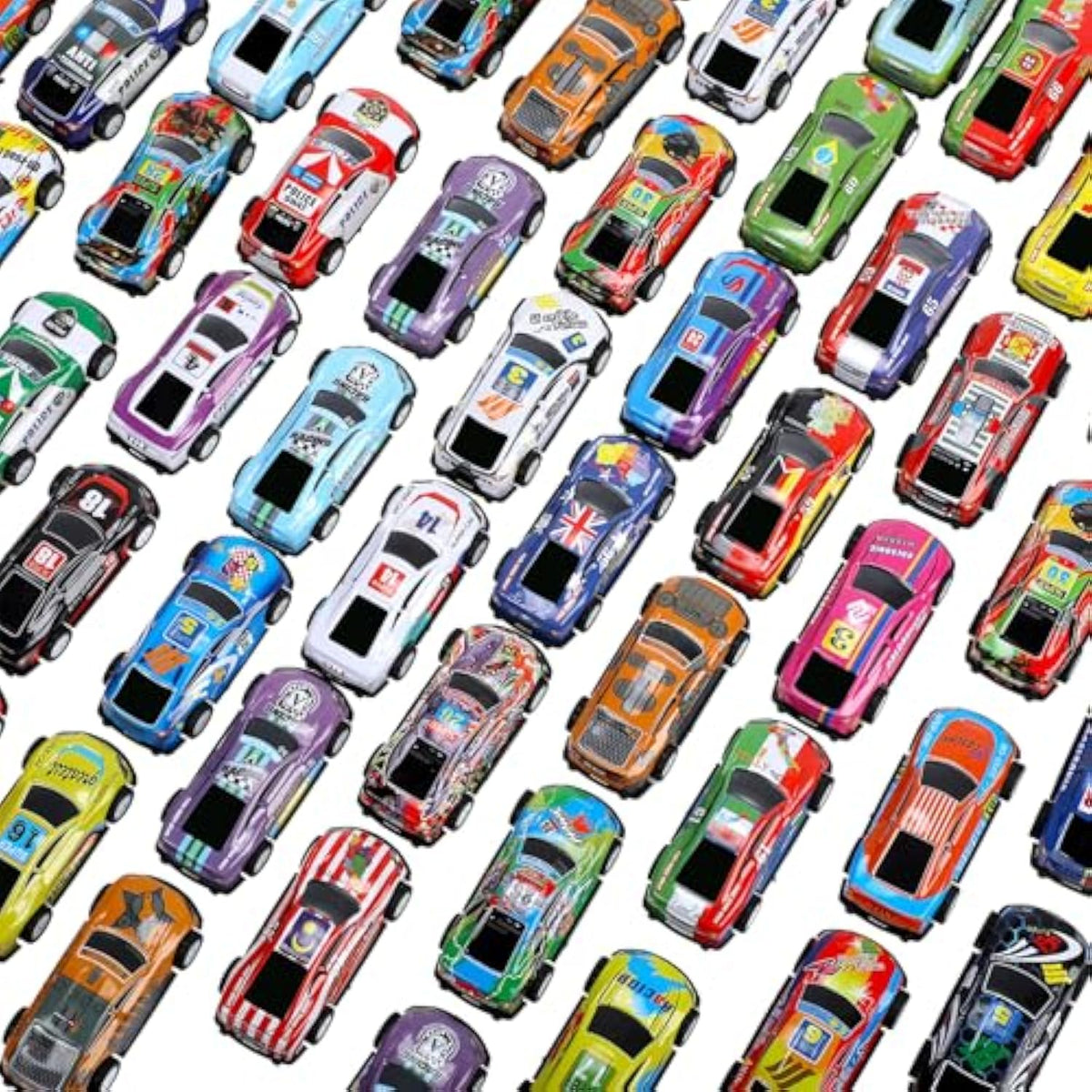 60Pcs Pull Back Toy Cars, Mini Die Cast Race Cars Vehicles Bulk, Party Favors Car Toys, Treasure Box Toys Goodie Bag Stuffers, Christmas Birthday Party Gift For Kids Girls Boys(Style A)