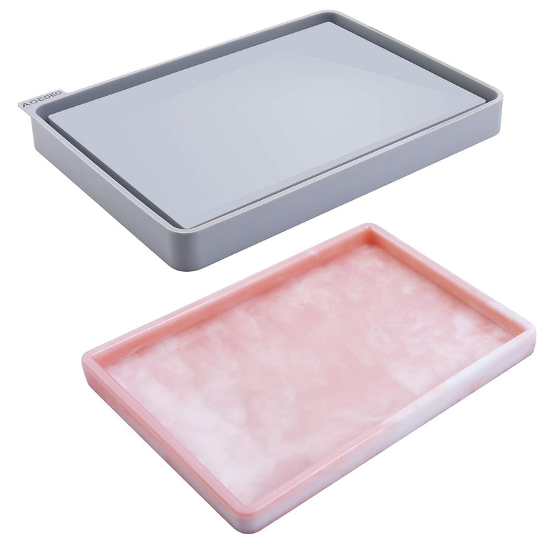 Rolling Tray Mold For Resin With Sides - Large Silicone Mold For Epoxy Casting, Serving Board With Edge - Shiny Surface & Durable 10.43X7.4X0.98 In