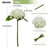 4-Packet White Hydrangea Artificial Flowers Faux Hydrangea Flowers Real Touch Bridal Hydrangea Wedding Decoration