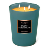 Homelights Highly Scented Soy Candles Big 33.3 Oz For Home. 3 Cotton Wicks, Smokeless Long Lasting 130 Hrs In Balsam & Cedar. 5X6, Great Gift For Women & Men