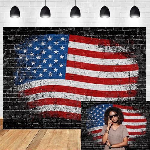7x5ft Patriotic Backdrop 4th of July Independence Day Balloons Veterans Background Festival American Flags Freedom Memorial National Presidents Day Party Decor Supplies Photobooth Props 272
