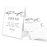 Minimalism Bridal Shower Games Date Night Sign, 1 Date Night Sign And 50 Date Night Cards, Bridal Shower Decorations, Wedding Shower Game-Dnyh11
