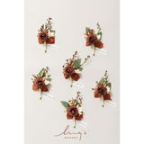 Wedding Artificial Flowers Package, Bridal Bouquet, Bridesmaid Bouquets, Boutonniere For Men, Rose Petals.Terracotta Orange