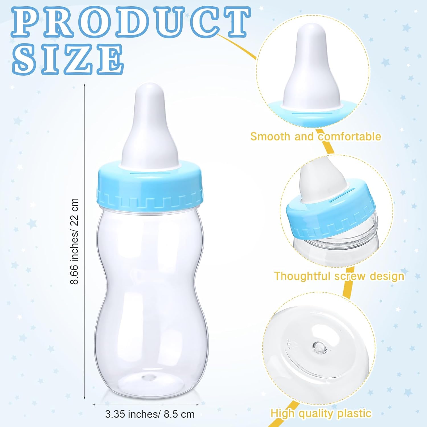 122 Pcs Guess How Many Baby Shower Game Set 100 Guessing Cards 20 Pencils 1 Plastic Baby Candy Bottle 1 Elephant Wood Standing Sign Decorations For Gender Reveal Party Favors