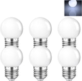6 Pack 1W LED Night Light Bulbs G14 G45 E26 6500K Cool White 5W Equivalent
