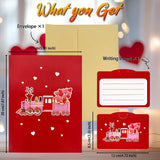 3D Pop Up Valentines Train Card, 3D Valentine'S Day Gift Cards, Valentines Day Gifts