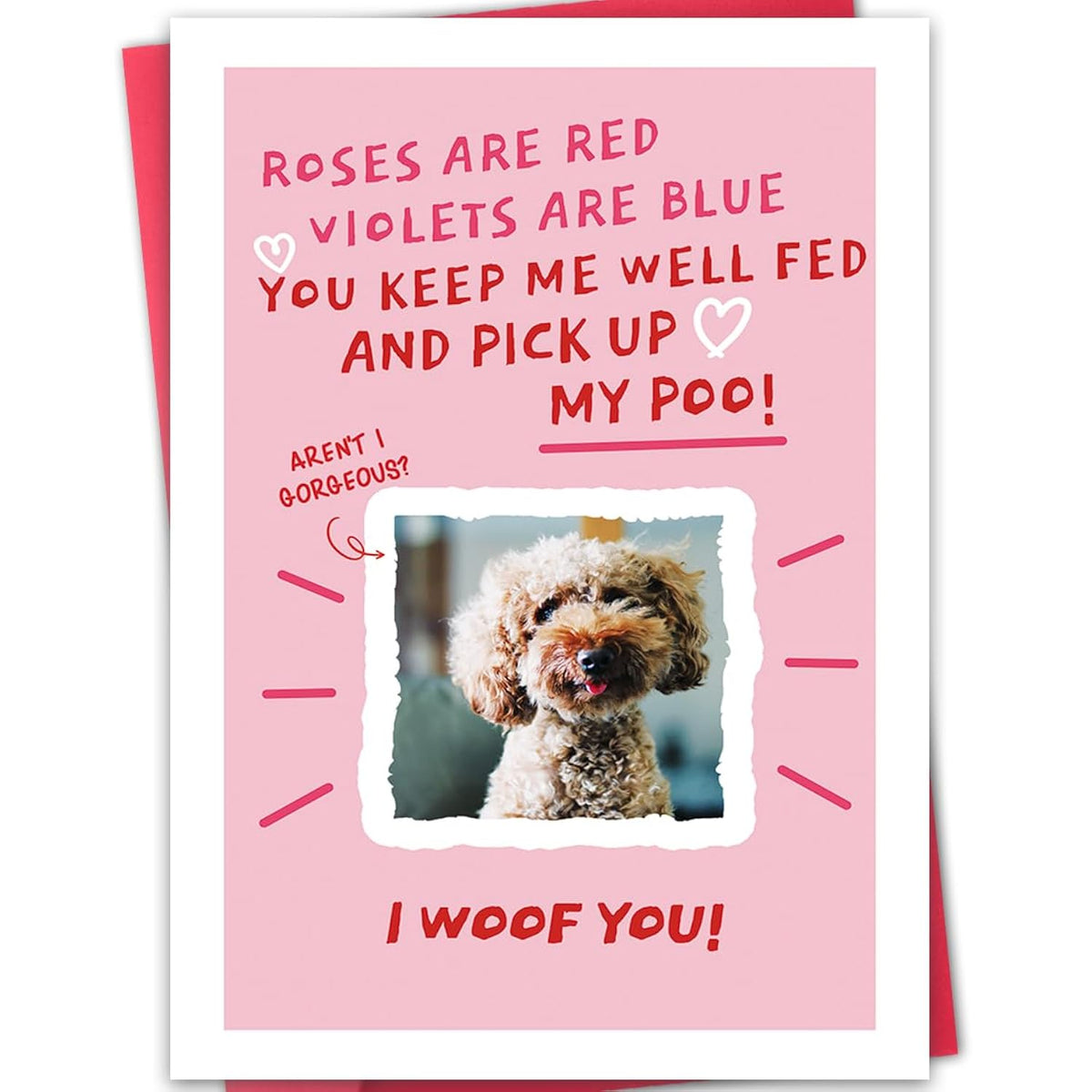 Funny Dog Valentines Day Card - “Roses Are Red” Dog Card For Pet Owners