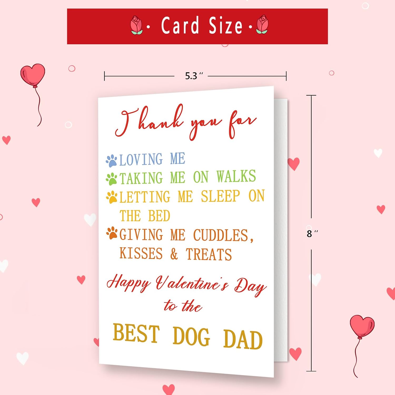 Funny Valentines Day Card For Dog Dad,Thank You Dad Valentines Day Gifts,Cute Dog Dad Valentines Day Card,Valentines Day Gifts From Dog