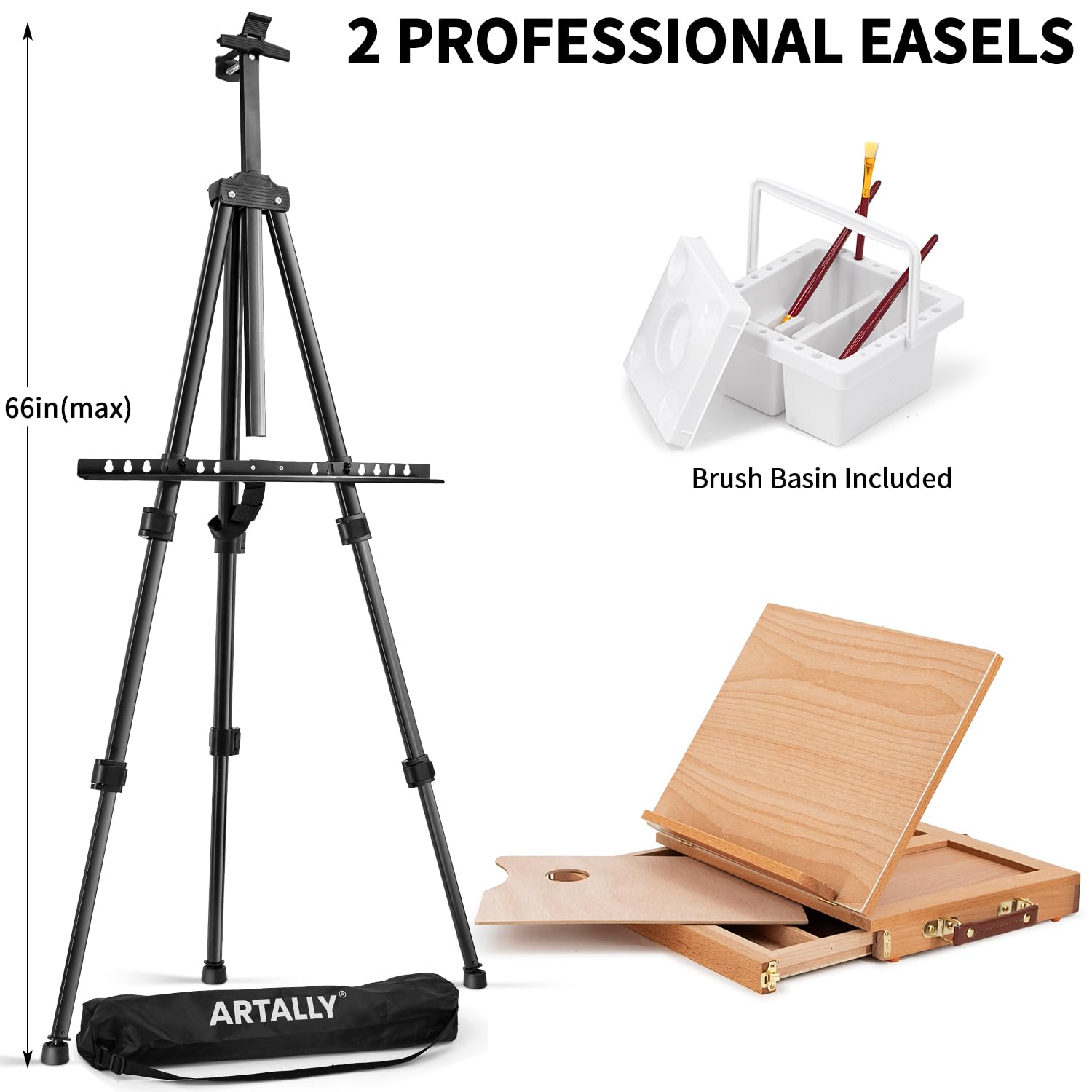 187Pcs Professional All-In-One Art Painting Kit With Aluminum & Beech Wood Easel, 96 Acrylic, Watercolor & Oil Paint Set, Complete Art Supplies Painting Set For Adults, Artists, Beginners