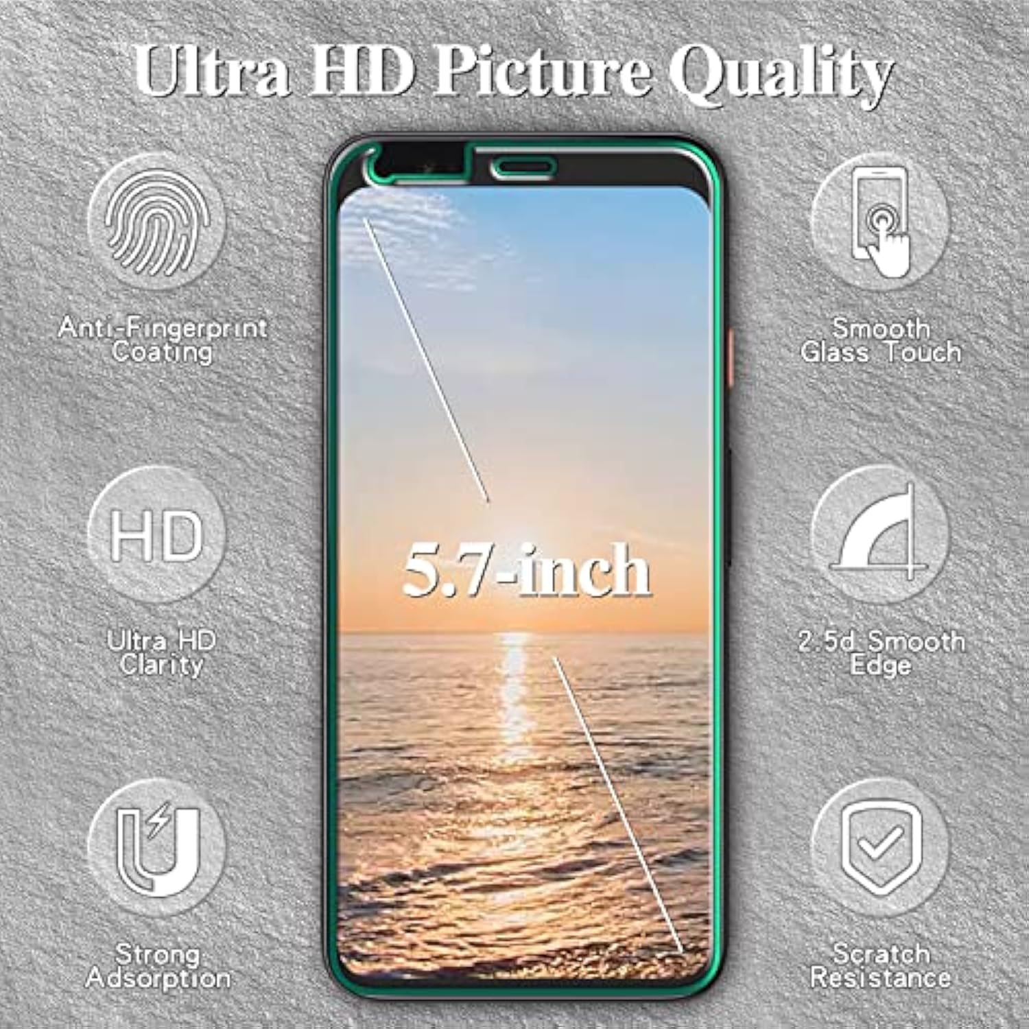 [3-Pack] Screen Protector For Google Pixel 4 Tempered Glass, Hd Clear, 9H Hardness, Anti-Scratch No-Bubble, Easy To Install
