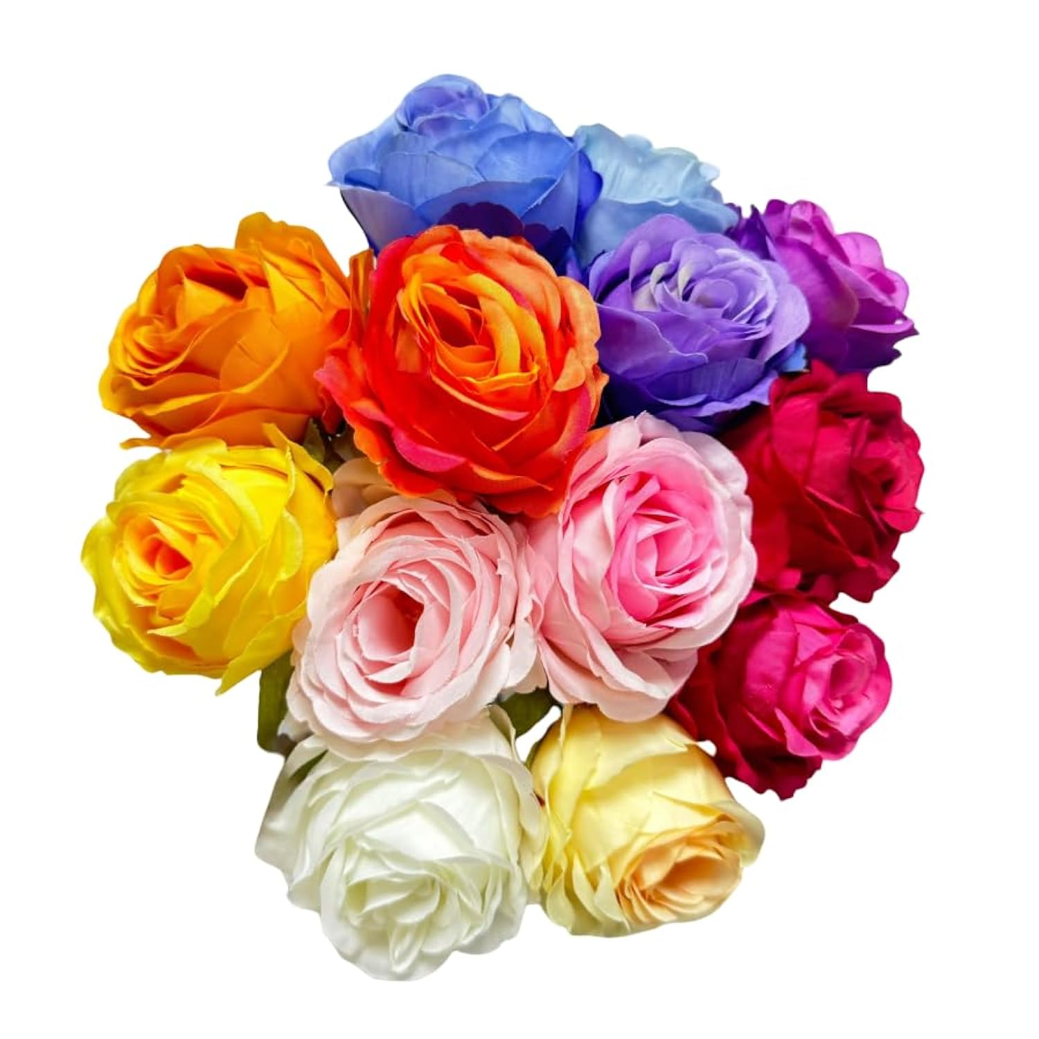 3 Inch Silk Rose Heads Fake Flowers With Cilps,Roses Artificial Flowers For Crafts,Fake Flowers Bulk,Artificial Flowers For Cake Decoration Wedding Party Birthday Wreath Hairpin Diy (14, Multicolour)