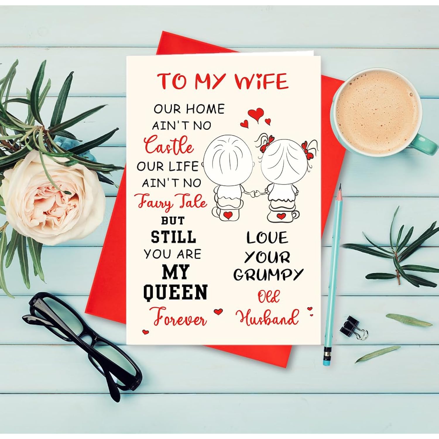 Anniversary Card For Wife, Valentines Day Card For Wife, Romantic Birthday Card For Wife, Funny Valentines Day Card For Her