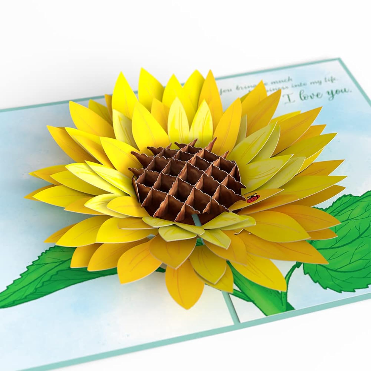 Everyday Pop-Up Card For Her And Him - 3D Greeting Cards For Boys, Girls, Men, Women - For My Wife Sunflower - 5" X 7" Card - Blank Notecard & Envelope Included