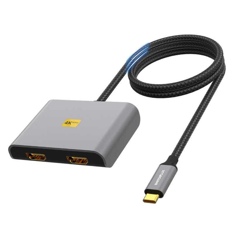 Usb C To Dual Hdmi Adapter, 4K@60Hz Hdmi Splitter Extended Display Adapter For