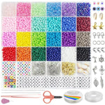 4Mm Glass Seed Beads For Jewelry Bracelet Making Kit, Small Beads Friendship Bracelet Kit, Tiny Waist Beads With Letter Beads And Elastic String, Diy Art Craft Girls Gifts.