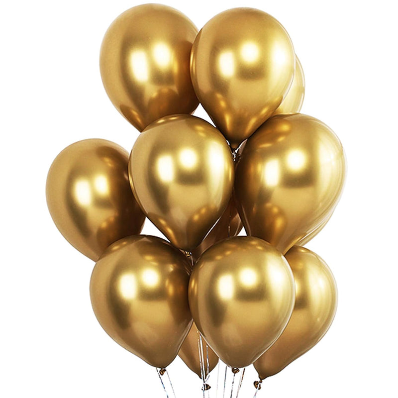 Gold Chrome Metallic Balloons 5 Inch Helium Balloons Thick Latex Gold