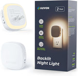2 Pack Plug In LED Night Lights Motion Sensor Dusk to Dawn Dimmable Warm White