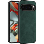 Pixel 9 Pro XL Case, Slim PU Leather, Soft Bumper, Shockproof Cover, Green