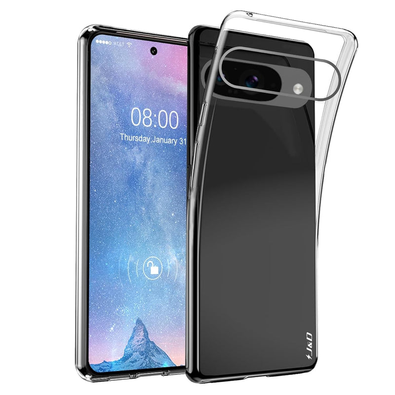 Pixel 9 Clear Case, Ultra Slim Lightweight Anti-Shock Silicone Bumper