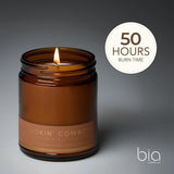 Bia Candle Co Soy Blend Candle, Woody Tuscan Leather, Sandalwood & Cedar With Iris – Long-Lasting Clean Burn, Lead-Free Wick – Brown Glass Jar, Gold Lid – Smokin’ Cowboy Scent, 7 Oz