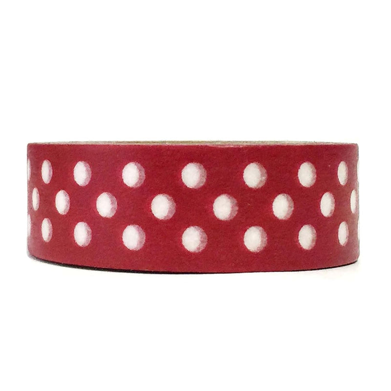 Decorative Washi Masking Tape, Dark Red Dots