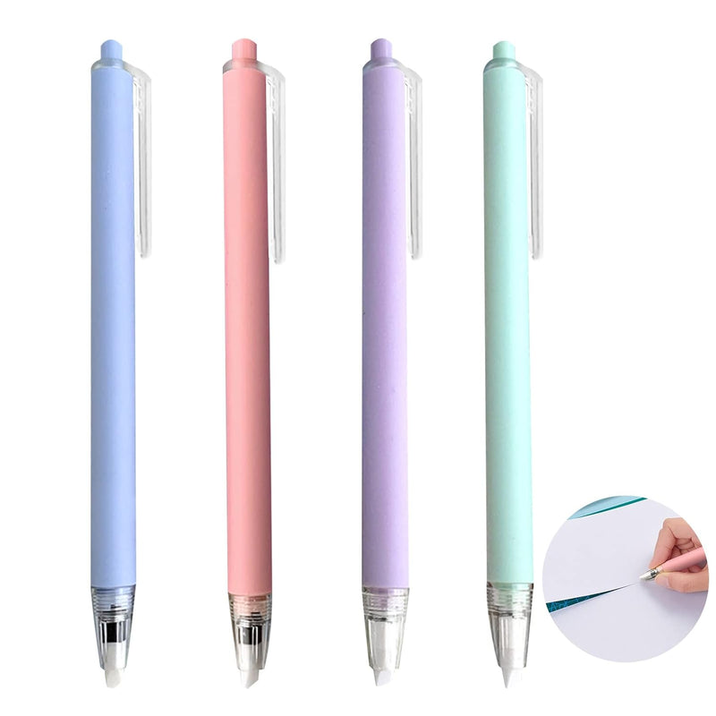 4 Pcs Morandi Color Retractable Paper Cutter Pen, Craft Art Ceramic Blade, Saf