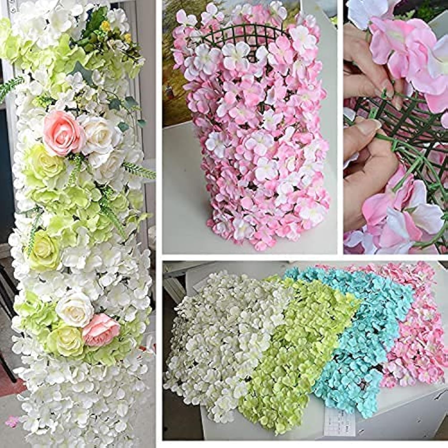 Artificial Flower Grid Panels,Diy Flowers Wall Frames,Flowers Wall Arches Backdrop,Plastic Fences Frames For Wedding Party Flower Grids,Artificial Flowers Plant Base,12Pieces,10X10 Inches