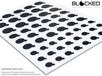 57-Pack Restickable Webcam Covers, Multiple Sizes, Low-Tack Matte Black Tabs