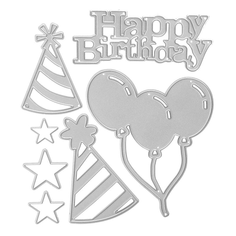 Happy Birthday Cutting Dies Stencil Metal Template Molds, Embossing To