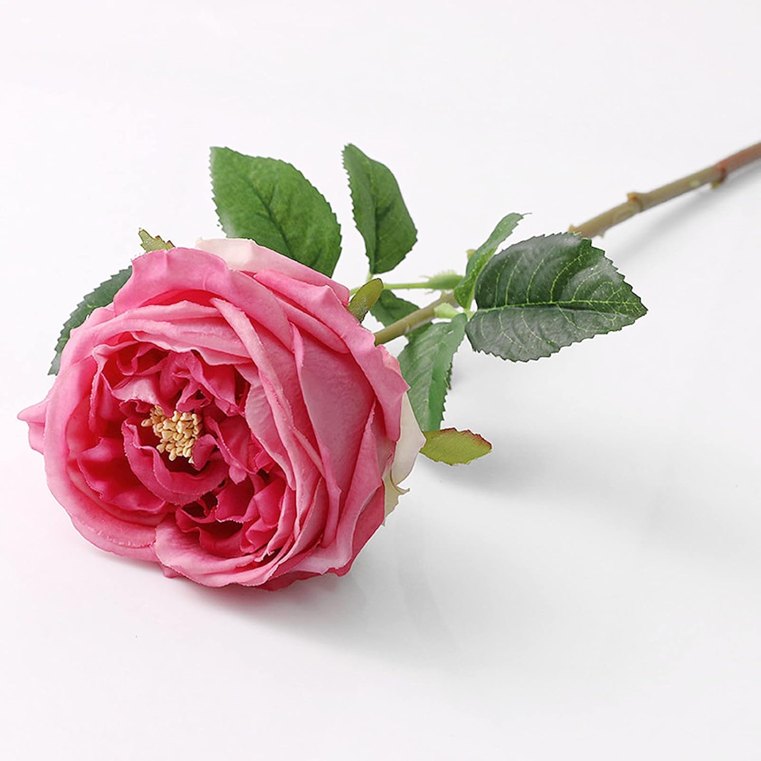 Real Touch Austin Roses 4 Pcs Artificial Flowers Rose Red Fake Silk Flowers For Home Decor Flower Arrangement Wedding Party Decoration
