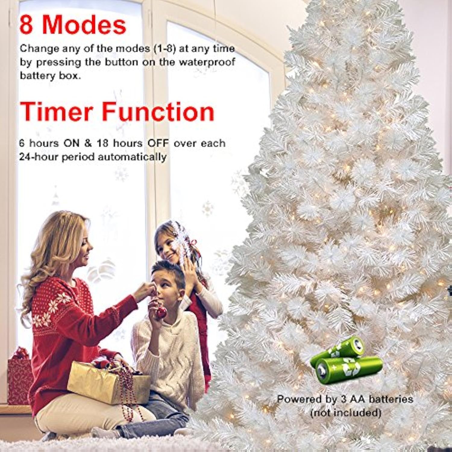 Battery Operated String Lights Christmas Lights 16Ft 50 Led String Lights Decorative White Wire For Indoor Outdoor Weddi