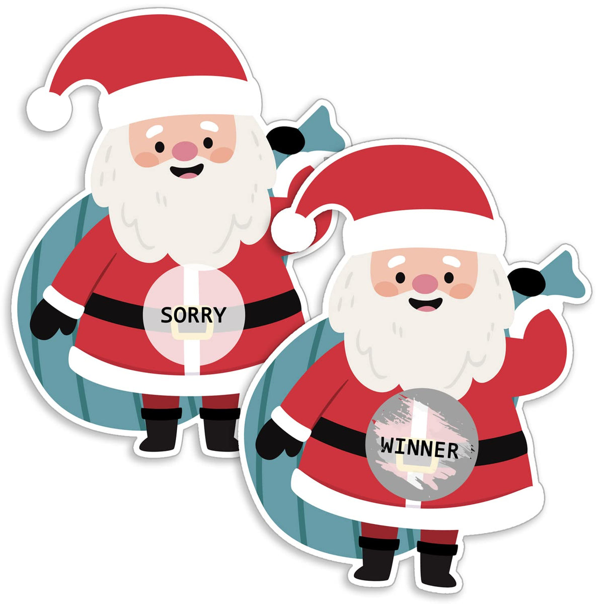 Scratch Off Game - 40 Funny Christmas Cards With Santa Shape For Adults, Xmas Holiday Party Activity