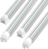 4 Pack 8FT LED Shop Lights 100W 15000LM 6000K V Shaped Linkable T8 Tube Fixtures