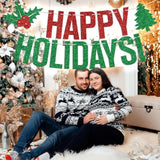 Happy Holidays Banner Merry Christmas New Year Party Decoration Indoor Decor