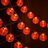 Red Lantern String Lights 9.8 Ft/3M 20 Leds Hanging Lanterns Battery Operated String Lights With Remote Control For Chin