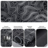 Large Gaming Mouse Pad Xl Desk Mat, 4-In-1 Mouse Pad With Wrist Rest, Large Desk Pad, Keyboard Pad For Office/Home-Black And White Topography (31.5 X 15.7 X 0.12 Inches)