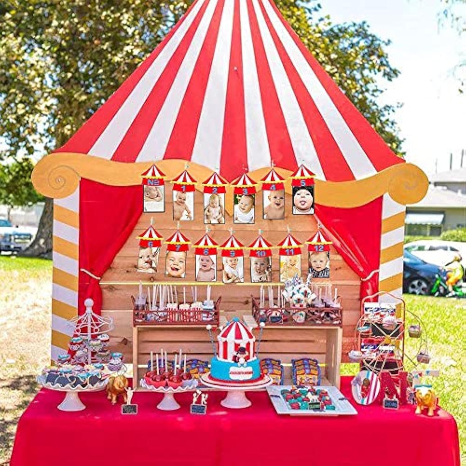 The Big One Circus Themed 1St Birthday Banner - Carnival Photo Banner