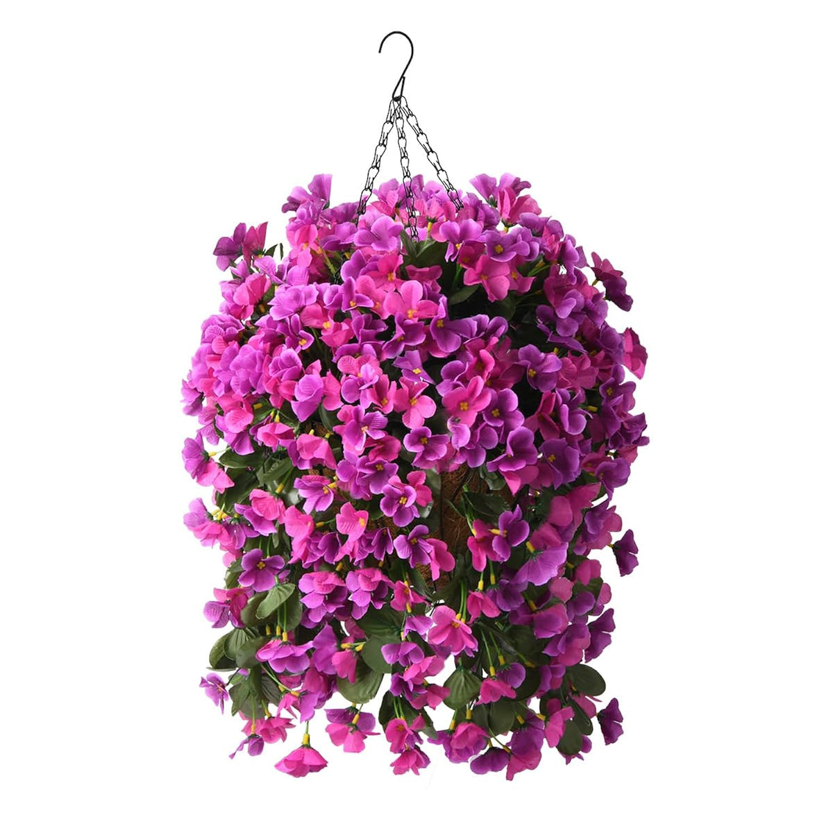 Artificial Fake Hanging Plants Flowers Basket For Spring Summer Outdoor Outside Decoration,Faux Silk Begonia Flower In Planter Look Real Uv Resistant For Home Porch Patio Balcony Yard Decor