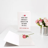Funny Valentines Day Card For Him Her, Naughty Valentine'S Day Card For Husband Wife Fiance Bf Gf, Vday Card, I Love Your Face In Between My Legs