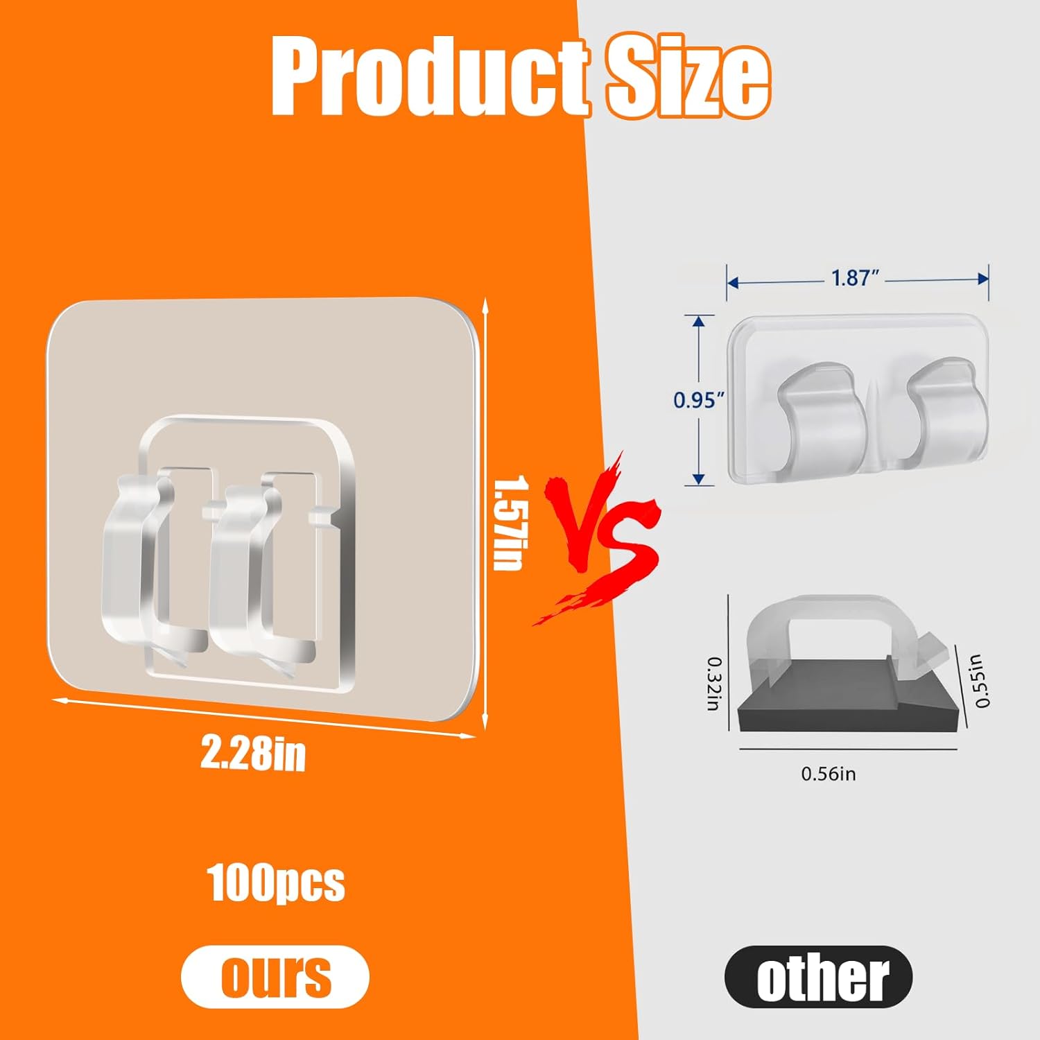 Christmas Light Clips For Outside, 100Pcs Outdoor String Light Hooks, Heavy Duty Uv-Resistant Sticky Cable Clips With Waterproof Adhesive Strips For Hanging Christmas Lights Holiday Decor