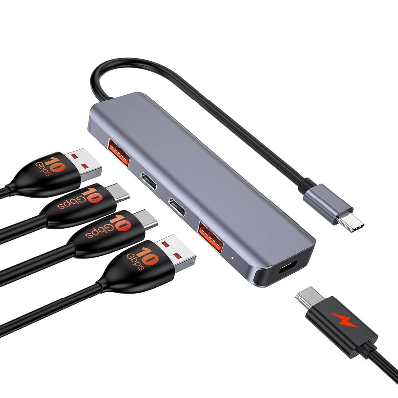 Usb C Hub, 5-In-1 Usb C Adapter, With 100W Pd Charging, 2 * 10Gbps Usb 3.2 Dat